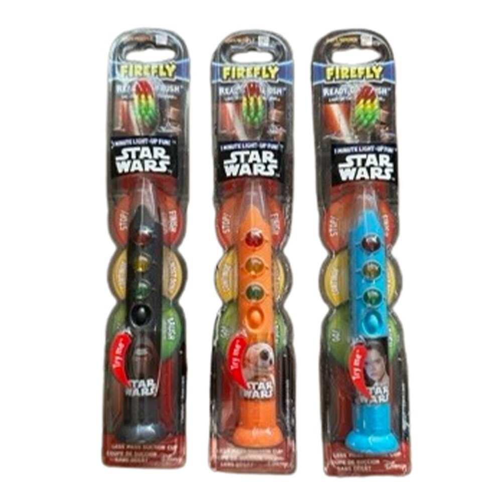 Firefly Star Wars Ready Go Brush Light Up Soft Toothbrush , 3 PCS